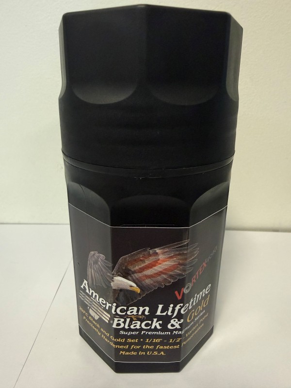 American Lifetime Black & Gold Vortex Point Drill Bit Set (29 Piece, 1/16" – 1/2")
